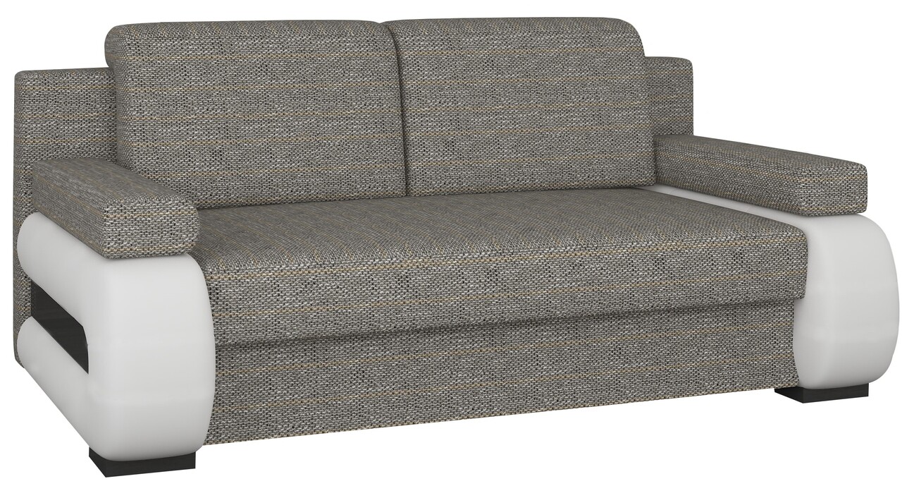 Canapea extensibila 3 locuri ELTAP, Laura, 202x79x84 cm, lemn/poliester, bej/alb - imagine 4